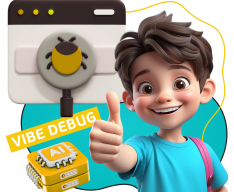 Тестирование & Vibe Debug. Охотники за багами - КИБЕРшкола программирования для детей, компьютерные курсы для школьников, начинающих и подростков - KIBERone г. Владивосток